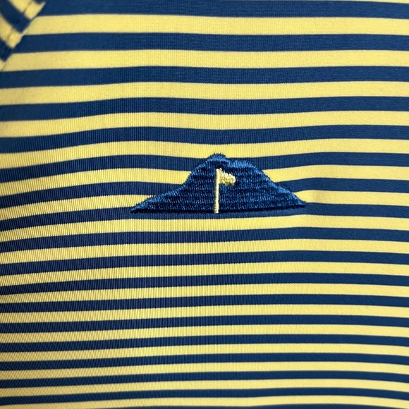 Peter Millar Summer Comfort Striped Polo Green & Yellow - Picture 3 of 4